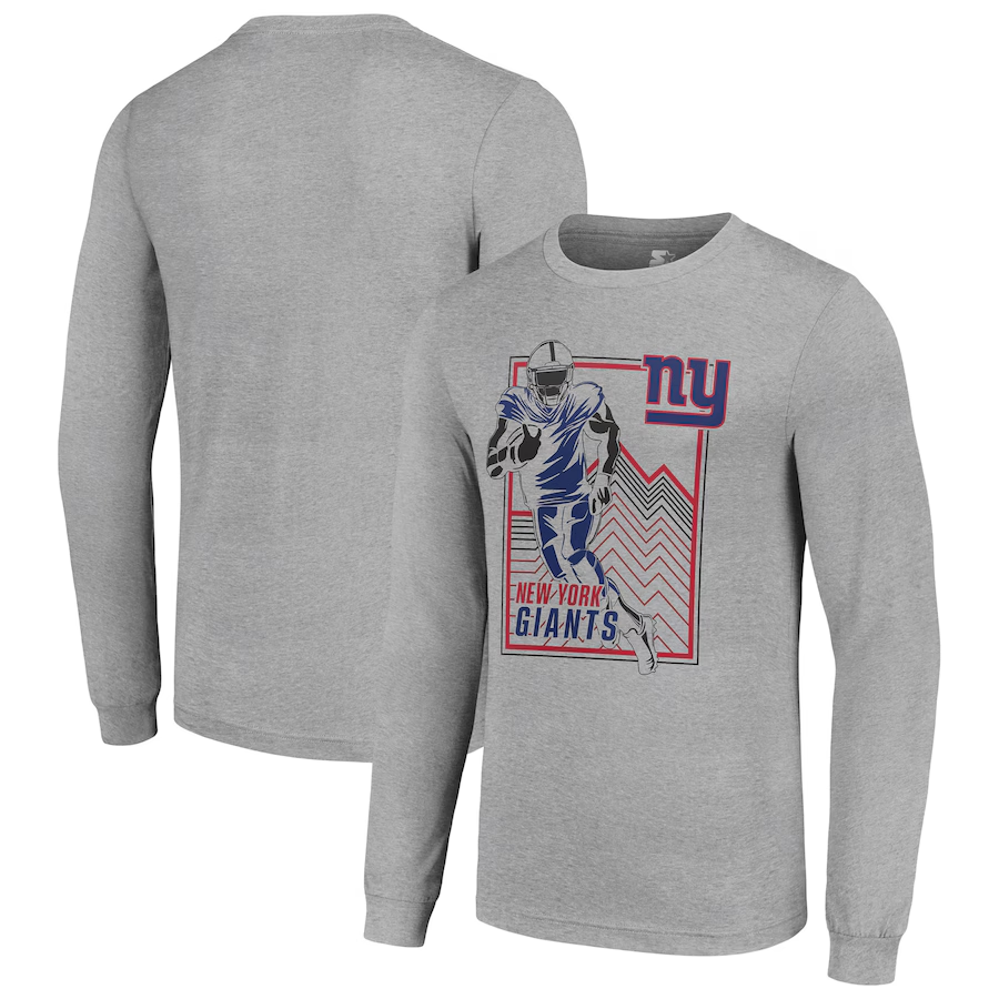 Men New York Giants grey 2024 NFL Long sleeve T Shirts->nfl t-shirts->Sports Accessory